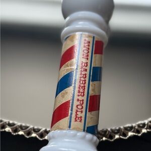 Avon Wild Country Barber Pole with Red, Blue, and Cream Stripes